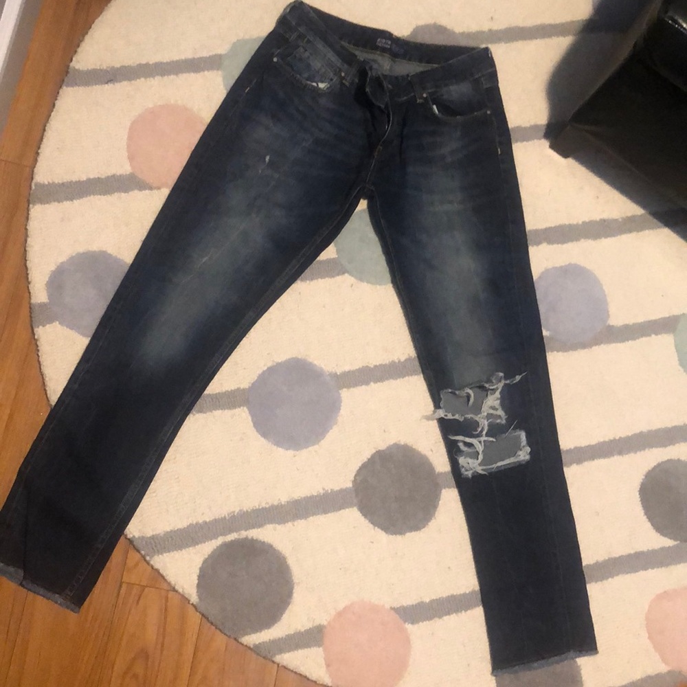 Dark blue jean boyfriend